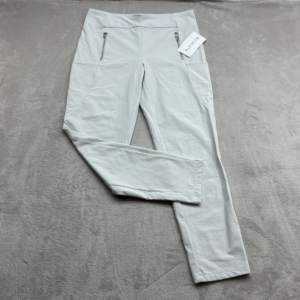 Athleta Headlands Hybrid Tight Women 12 Off White HR Gorpcore Travel Athleisure